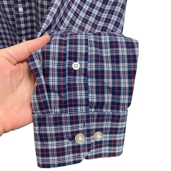 Banana Republic Plaid Check Mens Tech Stretch Cotton Top Size M - Picture 4 of 8